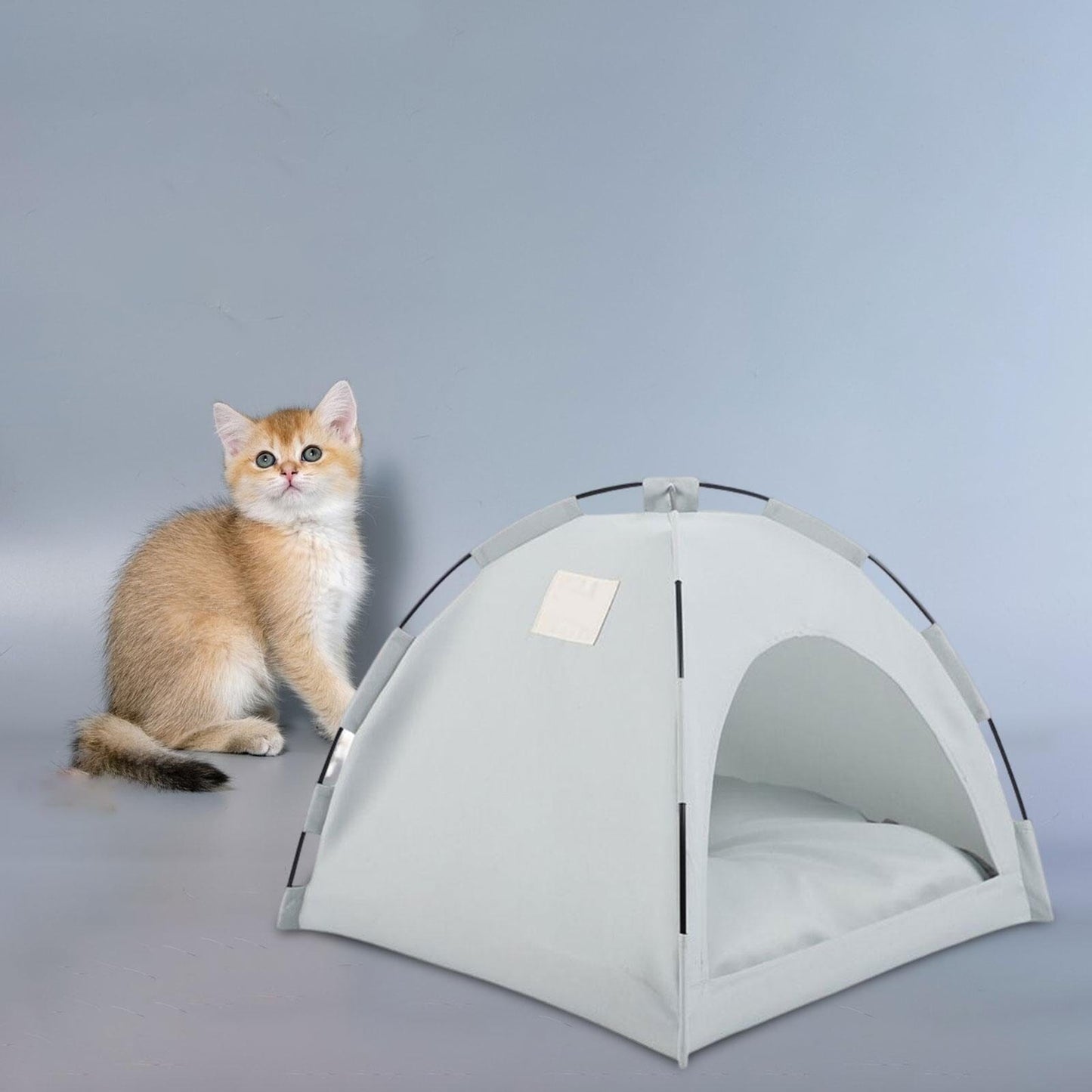 Tente Chat - CatTentBed™ - Gris Cyan - Mon Chatelier