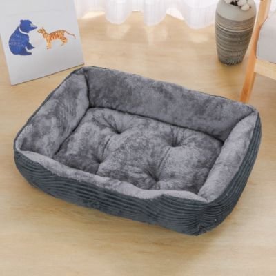 Chat Panier Douillet Design plus Gris vue detaillee du coussin moelleux