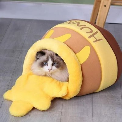 Lit pour chat HoneyPot ultra moelleux avec coussin amovible et Lavable