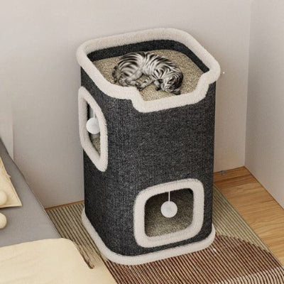 Niche pour chat 2 etages modulaire