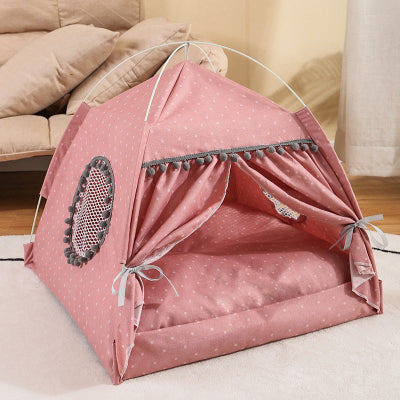 Tente pour Chat Anti Stress rose vue de face