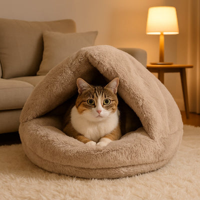 chat-assis-dans-panier-douillet-chat-kaki