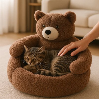 Lit pour chat Ourson douillet | PremiumPaws™ - Mon Chatelier