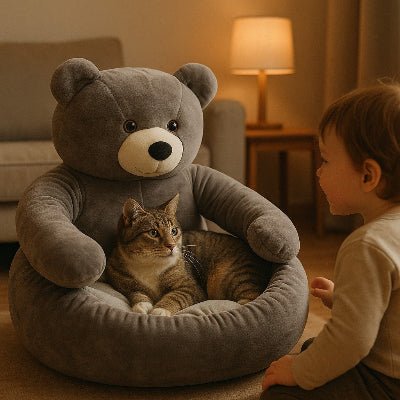 Lit pour chat Ourson douillet | PremiumPaws™ - Mon Chatelier