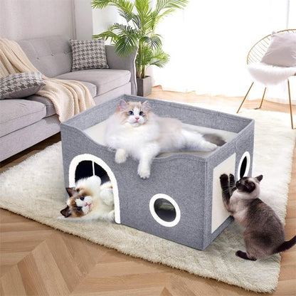 niche pour chat installe au salon decor parfait