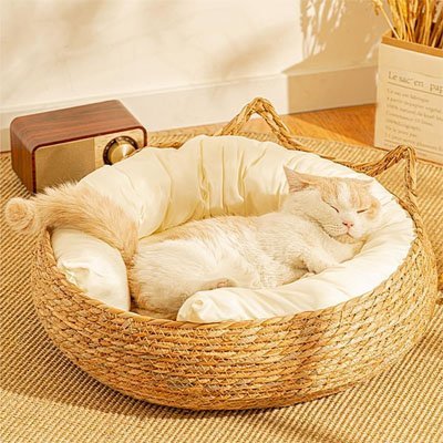 Panier osier Chat | Cozy Elegance™ - Mon Chatelier