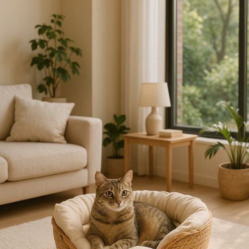 Panier Osier Chat| Refuge Naturel ™ - Mon Chatelier