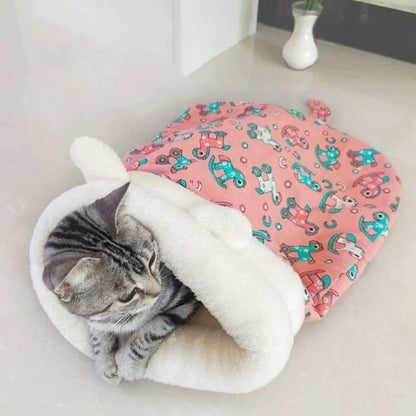 Panier-pour-chat-catsleepingbag-rose