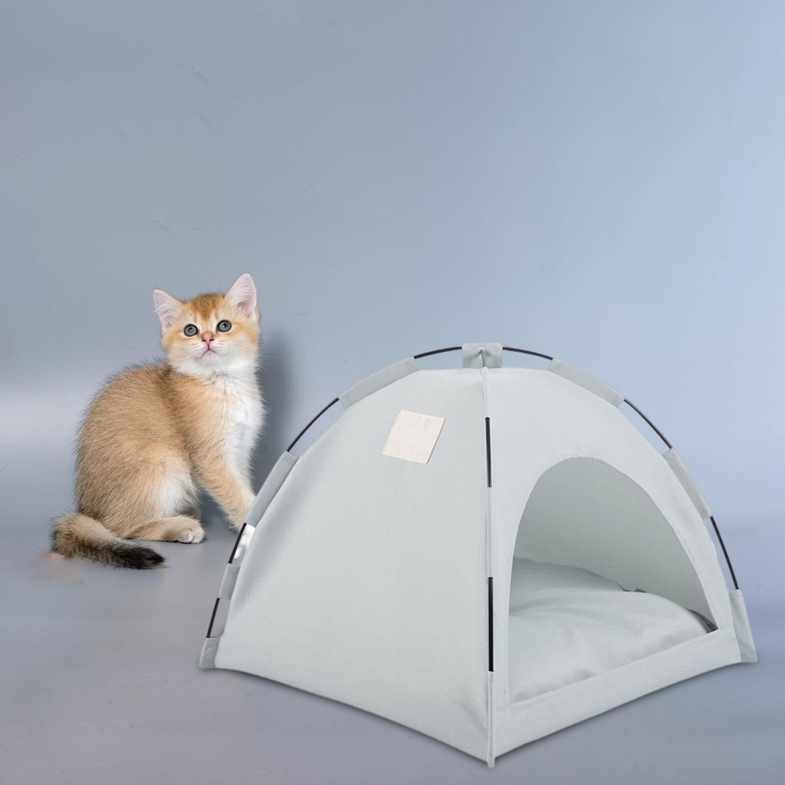 Tente Chat - CatTentBed™ - Gris Cyan - Mon Chatelier