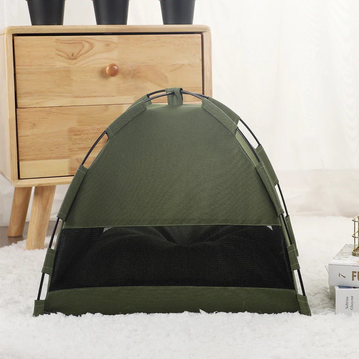 Tente Chat - CatTentBed™ - Vert Militaire - Mon Chatelier