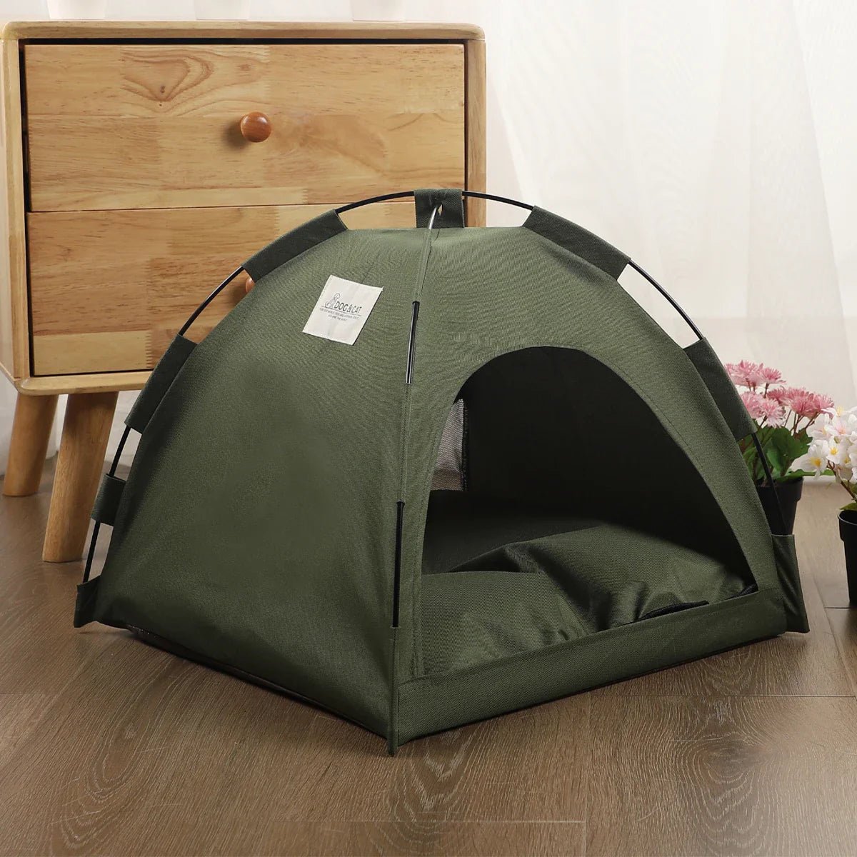 Tente Chat - CatTentBed™ - Vert Militaire - Mon Chatelier